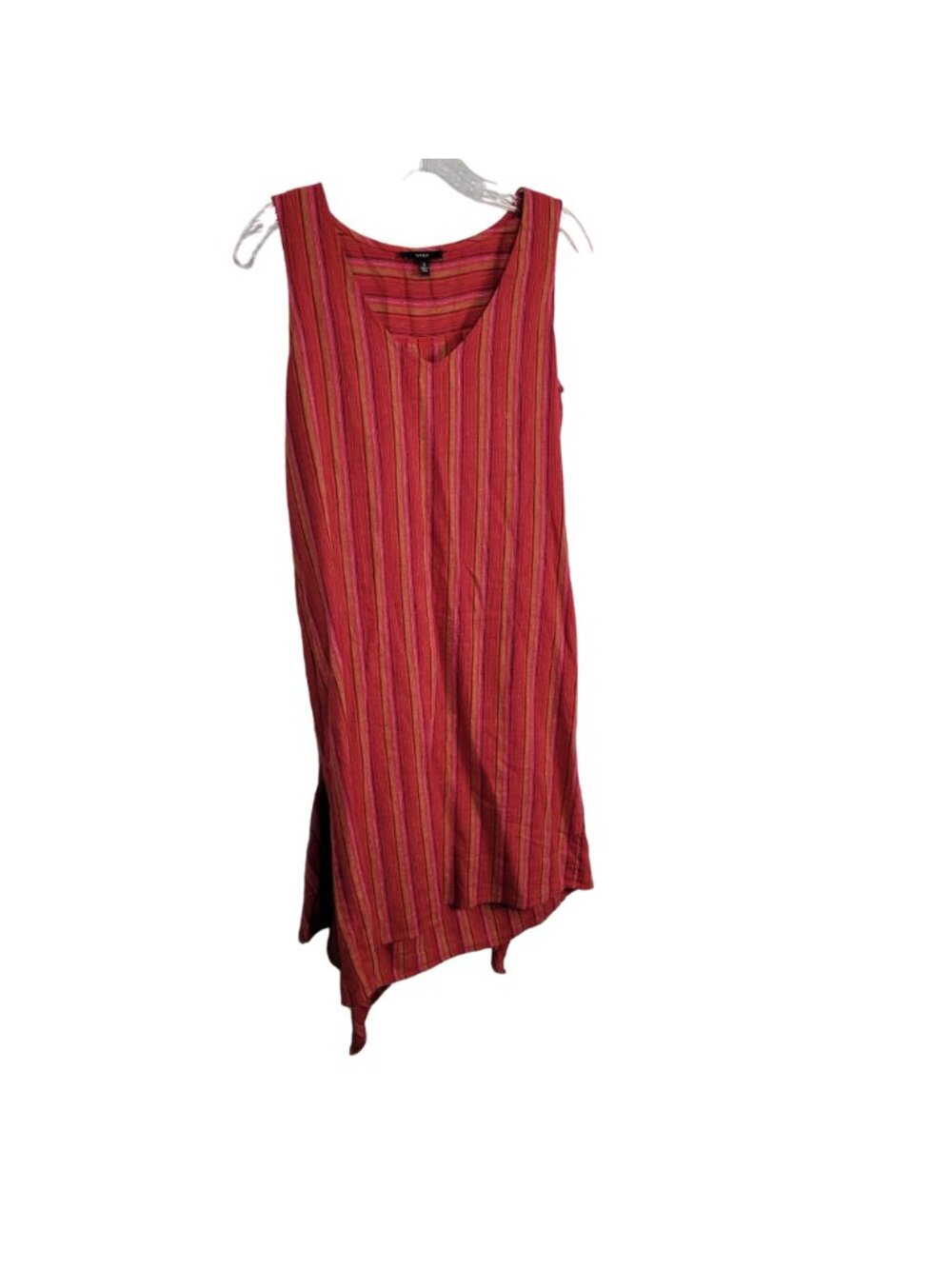 Drew Size S Dress Desert Stripe Sarong Skirt Linen Rayon Sleeveless Pullover Red - Picture 3 of 16